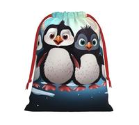 Xmas Gift Bags Xmas Treat Bags Reusable Christmas Bags for Gifts Five Cute Penguins Gift Bags with Tags Party Supplies S