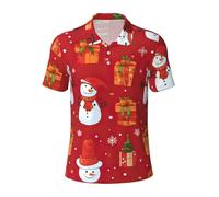 Xmas Gift Snowman Mens Polo T-Shirt, High Moisture Wicking Dry Fit Performance Short-Sleeve Polo for Golf Tennis, Black, 3XL