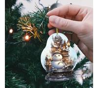 Xmas Gifts for Women friends Christmas Snowman Acrylic Glass Ball Jewelry Unique Style Snowflake Decoration Exquisite Ball Pendant Pendant for Party Decoration