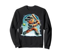 Xmas Gingerbread Playing Softball Smashing through the snow Sweatshirt