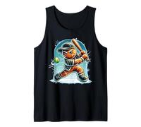 Xmas Gingerbread Playing Softball Smashing through the snow Tank Top
