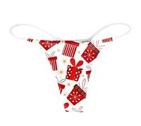 Xmas Graphic Underwear for Women G String Sexy Comfor Christmas Panties Tummy Control Breathable Soft Underpants Thongs Merry Christmas Ladies Underwear Funny Hipsters Briefs Red