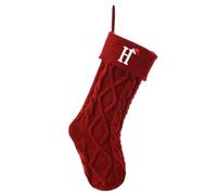 Xmas Hanging Ornaments Knitted Hosiery Wool Hosiery Embroidered Letter | Children's Candy BagChristmas Stocking Bag Vintage Metal Bell Construction for Door,Wall,Indoor Farm-Style Holiday Layout