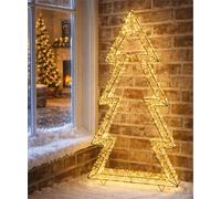 Xmas Haus 120Cm Gold Metal Christmas Tree 4800 Micro Led Outdoor Indoor Timer