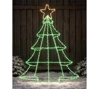 Xmas Haus 120Cm Silhouette Christmas Tree 420 Green & White Led Outdoor Timer