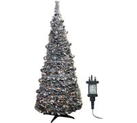 Xmas Haus 2.1M Pre-lit 200Ww Led Popup Silver Decor Xmas Tree Led Colour Warm White