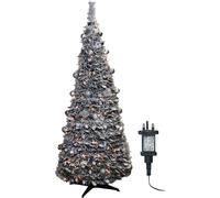 Xmas Haus 2.1M Pre-lit 200Ww Led Popup Silver Decor Xmas Tree Led Colour Warm White