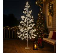 Xmas Haus 210cm 1200 Warm White Micro Led Tree Silver balls 5M Lead Xmas Haus Silver