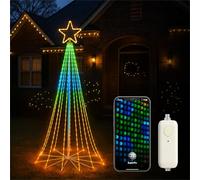 XMAS HAUS 240cm Outdoor Christmas Cone Tree, RGB, APP and Remote Control, Timer, 804 LED, IP20 Power Supply, Festive Seasonal Decoration
