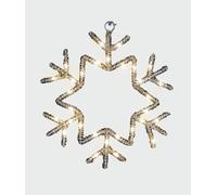 Xmas Haus 25CM 30L Warm White Led Hanging Snowflake, 3xAA in Black Xmas Haus Black