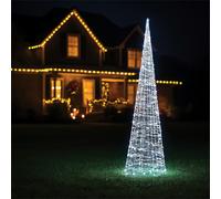 Xmas Haus 27x27x120cm Silver Tower Tree 300w MicroLed 5M Lea