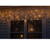 Xmas Haus 320 Warm White Led Icicle Lights Outdoor Christmas Timer Clear Cable