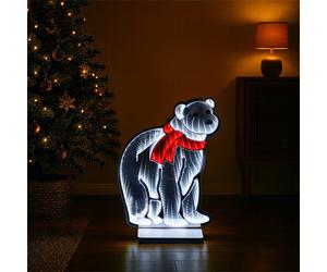 Xmas Haus 32x42cm 180 Led Polar Bear Infinity Light 3m Cable