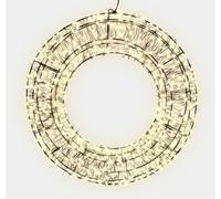 38x7.5cm 2D 480 LED WW Wreath with 10% Twinkle Xmas Haus Black One Size