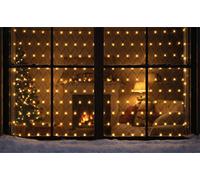 Xmas Haus 3X2M Led Net Light 240 Warm White Led Outdoor Christmas Timer Green