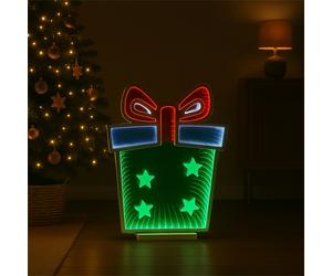 Xmas Haus 42x56cm 136 Led Giftbox Infinity Light 3m Cable