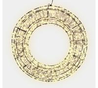 50 x 8.5cm 2D 720 LED WW Wreath with 10% Twinkle Xmas Haus Black One Size