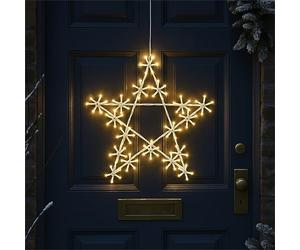 Xmas Haus 500mm Warm White LED Christmas Festive Holiday Metal Star 120 LEDs, 8-Function IP20 Transformer & 3M Cable, Outdoor Festive Light Decoration