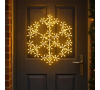 Xmas Haus 50cm 180Warm White LED Metal Snow Flake 3m lead Outdoor