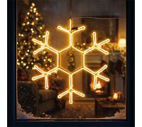 Xmas Haus 50Cm Led Neon Snowflake 120 Warm White Led Outdoor Christmas Timer