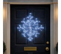 Xmas Haus 61Cm Snowflake Silhouette 196 White Led Metal Outdoor Flash Timer