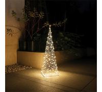Xmas Haus 65.5Cm Festive Christmas Pyramid-Shaped Led Tower, Timer, 200 Warm White Leds, 5M Cable & Ip20 Transformer, Outdoor