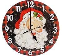 Xmas Haus 9" Christmas Decorative Festive Santa Wall Clock For home Decoration