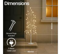 Xmas Haus 90cm 96 Warm White/w Micro Led Tree White 5M Lead