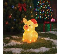 Xmas Haus Acrylic Festive Christmas LED Pig