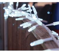 Xmas Haus Cluster Lights White Rubber IP65 5m /250 LED Cool White Xmas Haus White