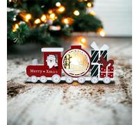 Xmas Haus Festive Light Up LED Wood Train in Red Xmas Haus Red