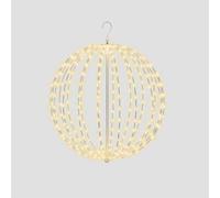 XMAS HAUS Pre Lit LED Sphere with Micro LEDs, 5m Lead, Timer, Hanging Points, White Frame for Indoor and Outdoor on Porches, Ceilings. Brackets, Branches for Christmas Decorative Festive Lighting