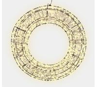 50 x 8.5cm 2D 720 LED WW Wreath with 10% Twinkle Xmas Haus Black One Size