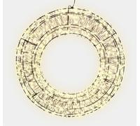 38x7.5cm 2D 480 LED WW Wreath with 10% Twinkle Xmas Haus Black One Size