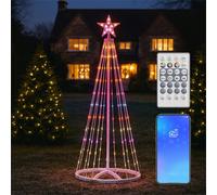 Xmas Haus Rgb Led Festive 210Cm Christmas Star Tree Light Leds With Light Strings & Star Topper, App & Controller, Timer, 50Cm Bas