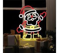 XMAS HAUS Santa Silhouette Neon Light 36x40cm USB LED with Window or Stand Mount, On/Off Switch, 1.5m Cable Festive Indoor Holiday Christmas Decoration
