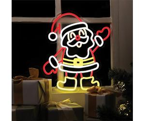 XMAS HAUS Santa Silhouette Neon Light 36x40cm USB LED with Window or Stand Mount, On/Off Switch, 1.5m Cable Festive Indoor Holiday Christmas Decoration