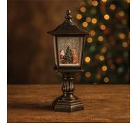 Xmas Haus Snow Festive Christmas Swirl Glitter LED Lantern in Bronze Xmas Haus Bronze