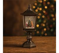 Xmas Haus Snow Festive Christmas Swirl Glitter LED Lantern Warm White LED, 32x14x145CM, 3xAA Battery Operated, Indoor Holiday Decoration
