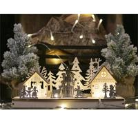 Xmas Haus St Helens Wooden Light Up Festive Scene