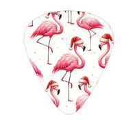 Xmas-Holiday-Flamingos 12 Pack Guitar Picks With 3 Thicknesses And Storage Box, Abs Plectrums For Electric Bass Guitar Players