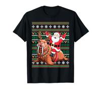 Xmas Holiday Ugly Santa Riding Sea Lion Christmas T-Shirt