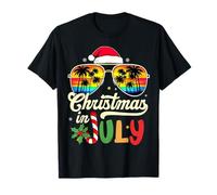 Xmas In July Sunglasses Beach Tropical Summer Vibes Santa T-Shirt