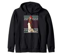 Xmas Irish Red and White Setter Dog Santa Hat Ugly Christmas Zip Hoodie