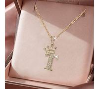 Xmas Jewelry Gifts 26 English Letters Full Pendant Necklace For Women Rhinestone Necklaces For Women A Z 26 Alphabet Initial Necklaces Teen Girls Jewelry