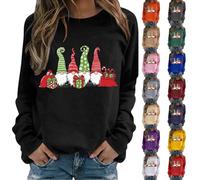 xmas jumper,Christmas Jumpers for Women UK Ugly Xmas Jumper Autumn Winter Sweatshirts Ladies Tops Long Sleeve Sweaters Fall Oversized Outfits Elegant Hoodies Clothing,Black,L