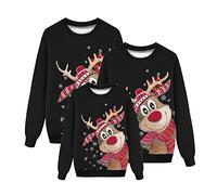 Xmas Jumper Family Matching,Family Matching Xmas Jumpers Funny Xmas Jumpers Sweatshirts Novelty Ugly Xmas Sweaters Pullover Reindeer Mens Girls Boys Festive Santa Tops Outfits, A1-black, 3-4 Years