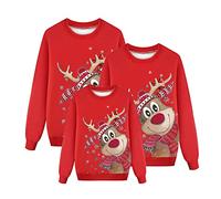 Xmas Jumper Family Matching,Family Matching Xmas Jumpers Funny Xmas Jumpers Sweatshirts Novelty Ugly Xmas Sweaters Pullover Reindeer Mens Womens Girls Boys Festive Santa Tops Outfits, A1-red, L