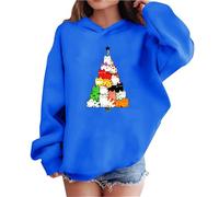 Xmas Jumper for Kids, Christmas Tree Funny Novelty Graphic Sweatshirt Girls Cute Elk Print Jumper Casual Long Sleeve Crewneck Tops Reindeer Christmas Tree Xmas Sweatshirts Top Kid Boys Pullover