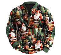 Xmas Jumpers for Men UK Santa Claus Novelty Pullover Snowman Sweater Top Long Sleeve Crew Neck Xmas Jumpers Adult Christmas Sweatshirt Winter Work Sweatshirt Cotton Casual Pullover (Z1 Green,L)
